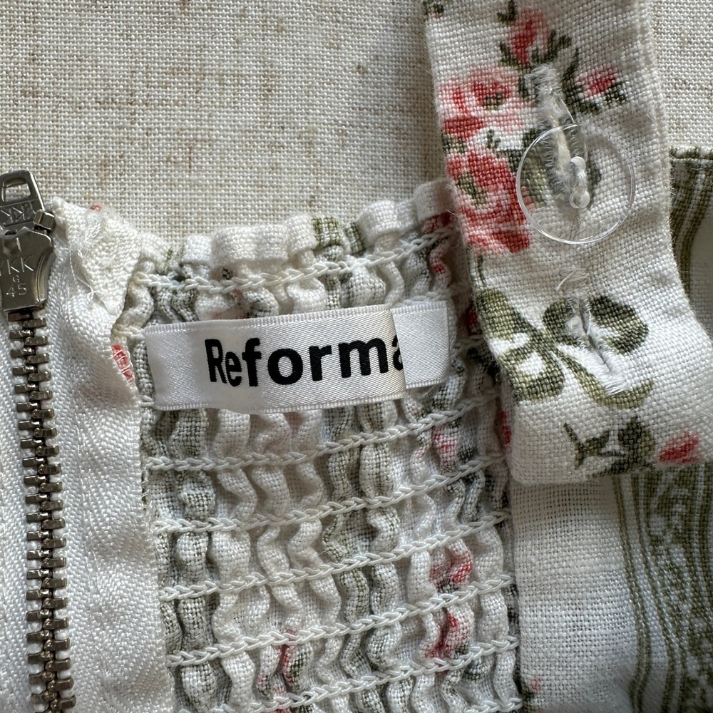 Reformation Maegan Midi Linen Dress Heath Floral 8 - Picture 7 of 13